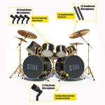 XTUGA DI7 7-Piece Drum Mic Set with Cables