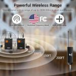 TONOR UHF Wireless Microphone System with Dual Headset/Lavalier