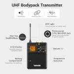 TONOR UHF Wireless Microphone System with Dual Headset/Lavalier