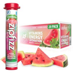 Zipfizz Watermelon Energy Drink Powder - 20 Pack