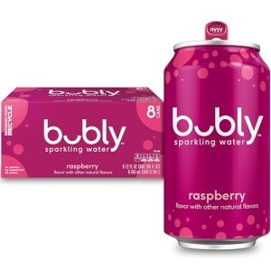Bubly Raspberry Sparkling Water, Zero Sugar, 8-Pack