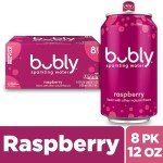 Bubly Raspberry Sparkling Water, Zero Sugar, 8-Pack