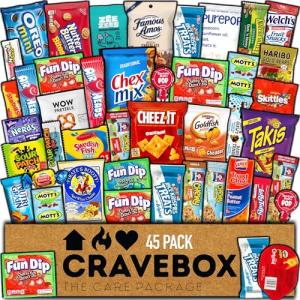 CRAVEBOX 45 Count Gamer Snack Variety Pack