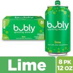 Bubly Lime Sparkling Water, Zero Sugar, 8-Pack