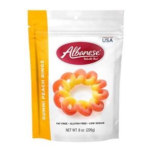 Albanese Peach Rings Gummy Candy - 8oz