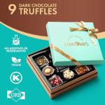 Vegan Dark Chocolate Truffles Gift Box - 9 Pieces