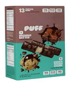 Puff Protein Bars Variety Pack: 7 Brownie, 6 Cookie Dough