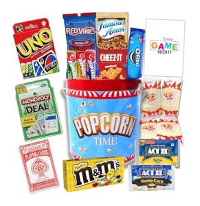 Game Night Snack Basket in Popcorn Tin