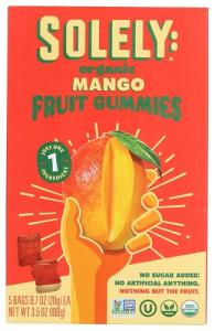 Solely Organic Mango Fruit Gummy Snacks - 5 Pack