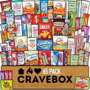 CRAVEBOX Variety Snack Pack for Gamers 65 Count