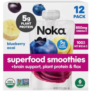 Noka Superfood Fruit Smoothie Pouches - Blueberry Acai