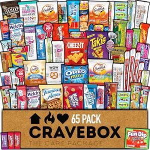 CRAVEBOX Variety Snack Pack for Gamers 65 Count