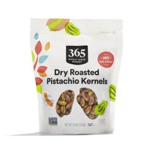 365 by Whole Foods Market, Dry Roasted Pistachio Kernels, No Salt Added, 10 Ounce