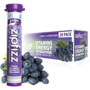 Zipfizz Grape Energy Drink Powder, 20 Pack
