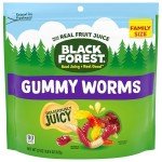 Black Forest Gummy Worms - Real Fruit Juice Snacks