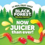 Black Forest Gummy Worms - Real Fruit Juice Snacks