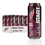 Mountain Dew Kickstart Black Cherry Energy Drink 12-Pack
