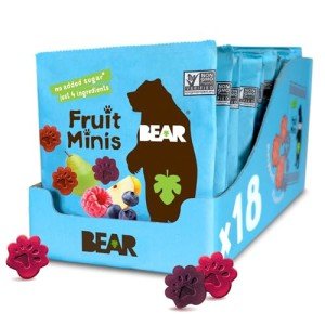 BEAR Real Fruit Snack Minis, Raspberry & Blueberry
