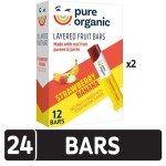 Strawberry Banana Vegan Fruit Bars - 24 Pack