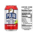 Cranberry Lime Polar Seltzer Water, 18 Pack