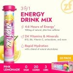 Zipfizz Pink Lemonade Energy Drink Powder, 20 Pack