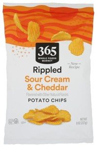 Cheddar & Sour Cream Rippled Potato Chips, 8 oz