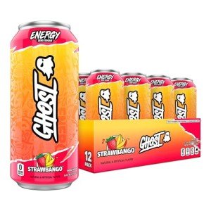 GHOST Energy Drink - 12-Pack Strawbango, 16oz