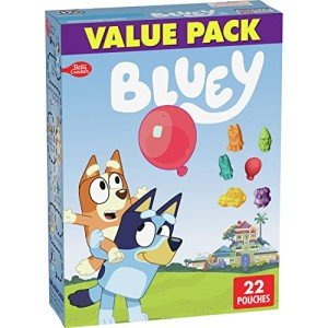 Bluey Fruit Flavored Gamer Snack Pouches, 22 Ct