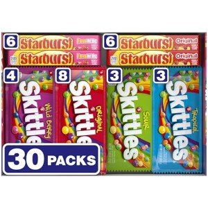 Skittles & Starburst Candy Variety Pack 30 Count