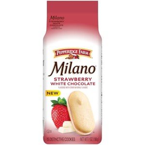 Milano White Chocolate Strawberry Cookies, 7 Oz