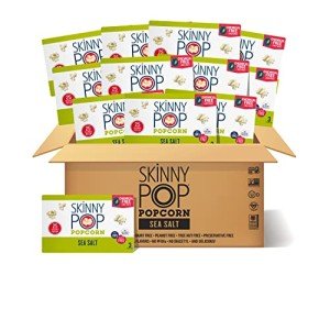 SkinnyPop Sea Salt Microwave Popcorn Snacks - 12 Boxes