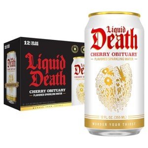 Liquid Death Cherry Obituary Sparkling Water 12-Pack