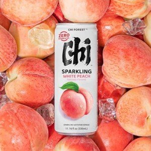 White Peach Sparkling Water by CHI FOREST - 24 Pack
