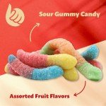 Sour Neon Gummy Worms - 2 lbs Assorted Flavors