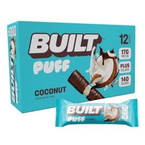 Coconut Puff Protein Bars - 17g Protein, 12 Pack