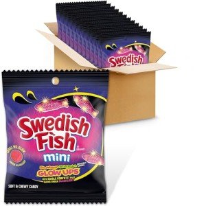 Swedish Fish Mini Glow Ups Strawberry-Watermelon Candy