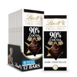 Lindt 90% Cocoa Dark Chocolate Bars - 12 Pack