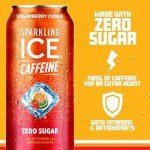 Strawberry Citrus Caffeine Sparkling Water, 12-Pack