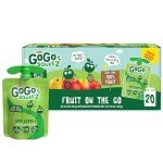 GoGo squeeZ Apple Puree Snacks, 20 Pack