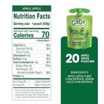 GoGo squeeZ Apple Puree Snacks, 20 Pack