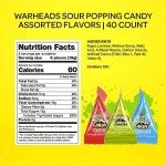 Warheads Sour Popping Candy - 40 Count Mix