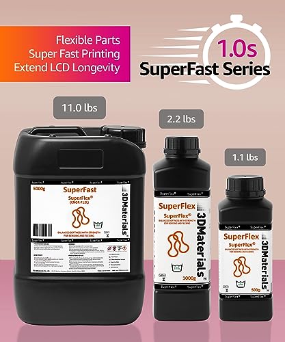 Flexible Superflex 3D Printer Resin, 500g Clear