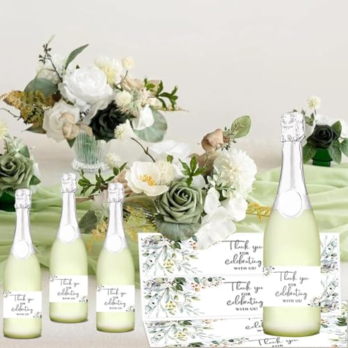 100PCS Greenery Floral Water Bottle Labels