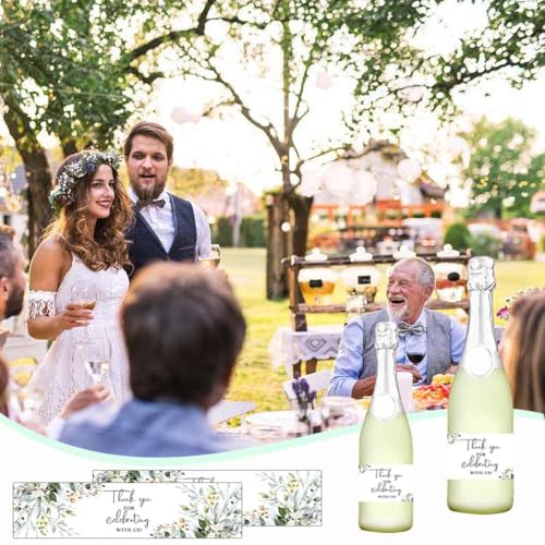 100PCS Greenery Floral Water Bottle Labels