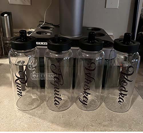 Waterproof Cocktail Machine Bottle Labels - Set of 6