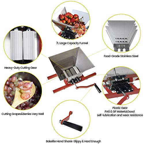 Manual Stainless Steel Fruit Crusher for Wine Making