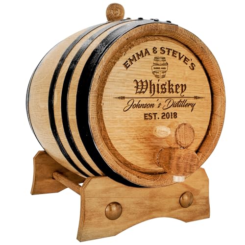 Custom Engraved Oak Aging Barrel for Spirits