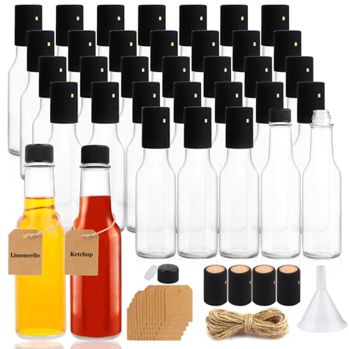 35 Pack Clear Glass Hot Sauce Bottles