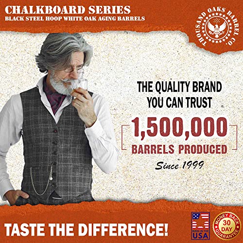 Mini Oak Barrel Dispenser with Chalkboard Front