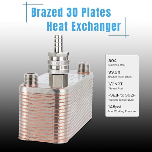 FERRODAY 30 Plate Stainless Steel Wort Chiller